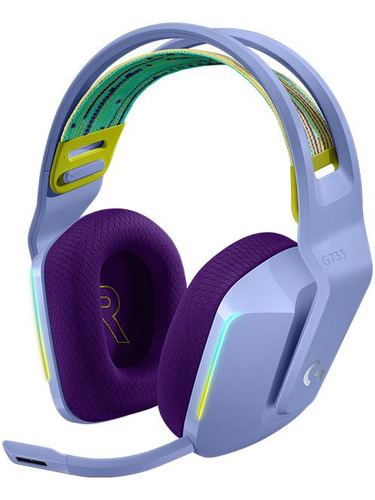 Headset Gamer Sem Fio Logitech G733 7.1 Dolby Surround Lilás
