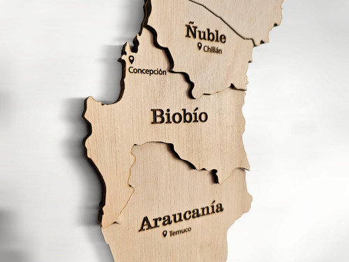 Mapa De Chile Madera 180cm 3d Con Relieve