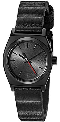 Reloj Nixon De Acero Y Cuero De Cuarzo Para Mujer Color Negr