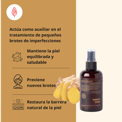 Medinatural Tumeric Toner 130ml Acneica Día/noche