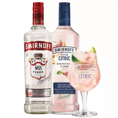 Vodka Smirnoff Original + Bitter Citric + Copa Regalo Combo