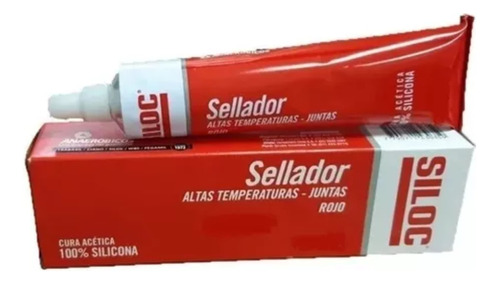 Sellador Silicona 100% Siloc Rojo Alta Temperatura 25g