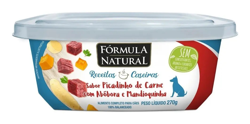 Ração Para Cães Picadinho De Carne 270g Fórmula Natural