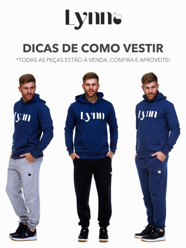 Imagem 5 de 7 de Moletom Masculino Canguru Capuz - Estampa Lynn