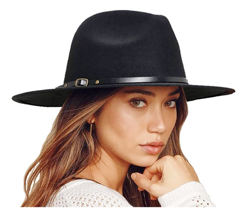 Sombrero Fedora Estilo Panamá Con Ala Ancha Para Mujer S M