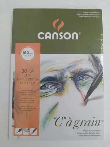 Block Canson Ca Grain 180 Gr A4 30hojas Sketch Book