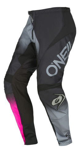 Oneal Pantalones Element Racewear Para Mujer, Negro/gris/ro.