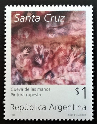 Argentina Arte, Sello Gj 2662 Cueva Manos 1993 Mint L13645