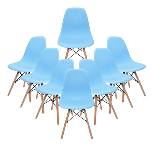 Combo 8 Sillas Eames Modernas Minimalistas Comedor Colores