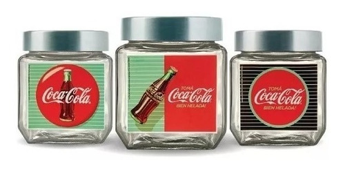 Pack De 3 Frascos Coca Cola Coleccionables 