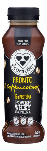 Bebida Láctea Cappuccino Power Whey Cafeína 260Ml 3 Corações