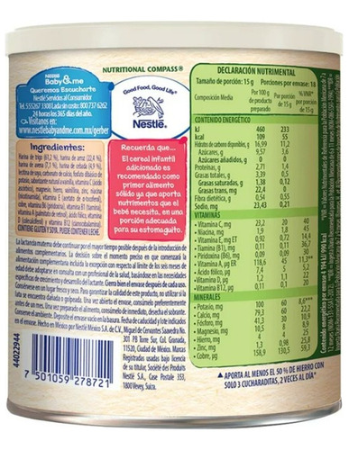 Cereal Infantil Nestum Etapa 2 4 Cereales Lata 270g