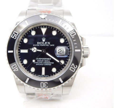 Relógio Submariner Preto Base Eta Aço 904l