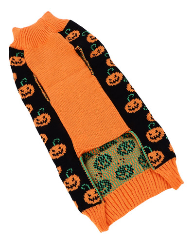 Suéter De Halloween Con Cuello Alto Y Calabaza Para Perro, B