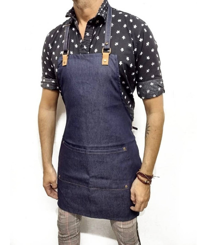 Delantal De Jean Cocina Barbería Bartender Oficios Arte