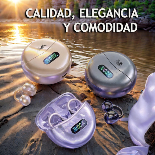 Auriculares Clip Ear Bluetooth Freeclip Caneclacion De Ruido Violeta