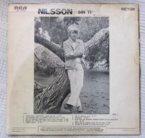 Imagen 2 de 5 de Nilsson - Sin Ti (rca Lsp-4515)
