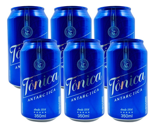 Água tônica Antártica em Lata 350 mL pacote de 6 unidades