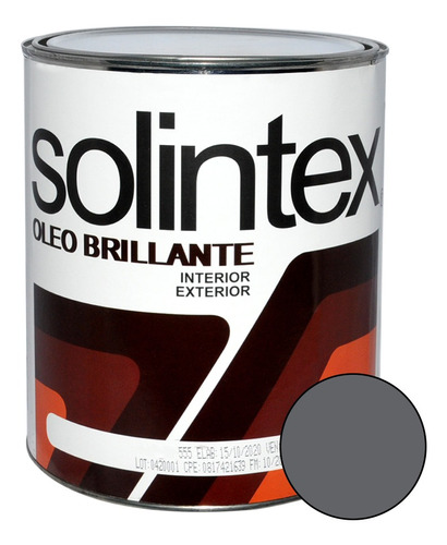 Pintura Oleo Brillante 1gl Gris Oscuro Solintex