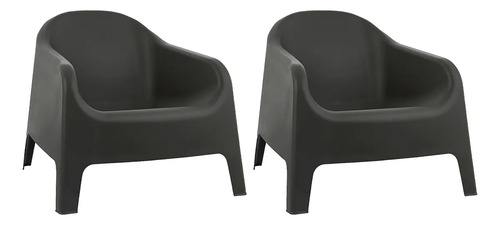 Sillón De Jardín Skarpo Gardenlife Color Negro Set x2 Unidades