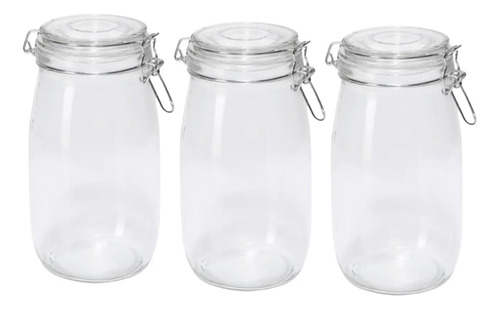 Set 3 Frascos Tarro Canister Hermético 1500ml Con Tapa