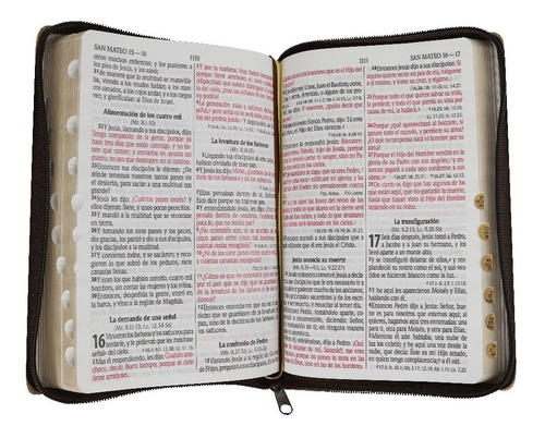 Imagen 5 de 10 de Biblia Rvr60 Let Gde Imit Piel Café León Oro Cierre E Índice