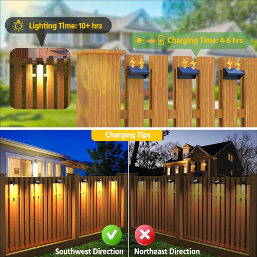 Luces Solares Para Valla Al Aire Libre, Impermeables, Luces