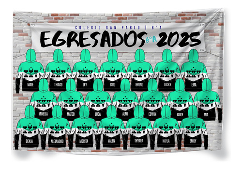 Bandera Egresados Personaliz Jardin Primaria Secundar 1x1.50 Camperas