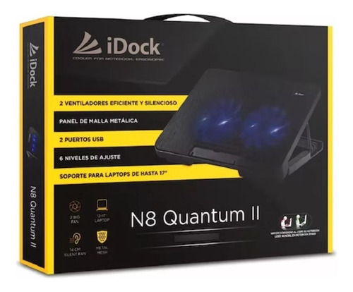 Cooler Para Laptop N8 Quantum Ii 6 Niveles 2 Puertos Usb