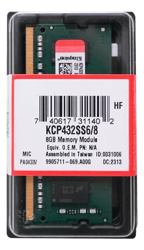 Memoria Ram Portátil Kingston Ddr4 8gb 3200mhz