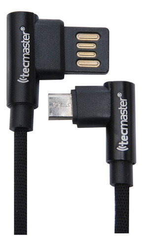 Cable Micro Usb Tecmaster Reversible 90° 2.4a 1 Metro Mu90bk