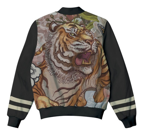 Imagem 2 de 2 de Jaqueta Bomber Ziper Oriental Japão Tigre Tiger Animal