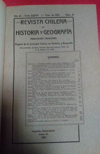 Revista Chilena De Historia Y Geografía N.º 41 