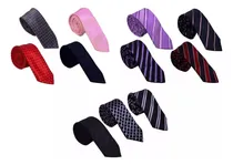Comprar Kit 10 Gravatas Diversas Tradicionais Semi Slim- Atacado