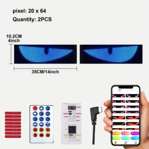 1 2 Pcs Para Ojos Led Para Automovil Parabrisas De Camion