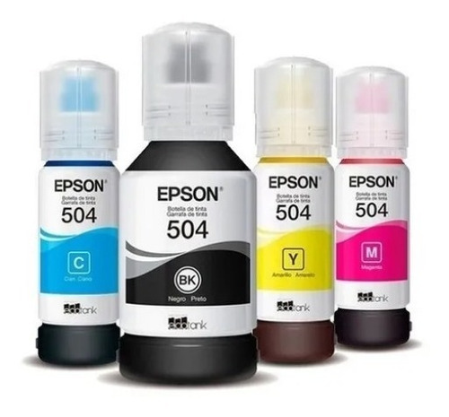 Combo Botella Orig Epson 504 T504 Negro + Colores L4160 4150 L6171