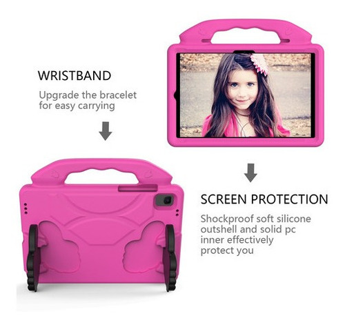 Carcasa Plana Para Samsung Tab S6 Lite Eva, Color Rosa
