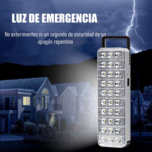 Luces De Emergencia Led Foco Led Emergencia Recargable 30led