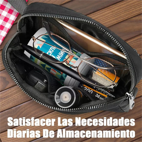 2 Cangurera Deportiva Multiusos Impermeable Gym Correr Bolsa Negro/caqui Color Puro