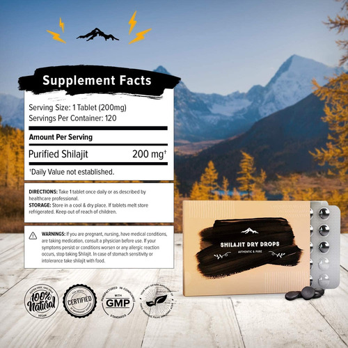 Gotas Secas Puras De Shilajit Do Himalaia, Shilajit Natural