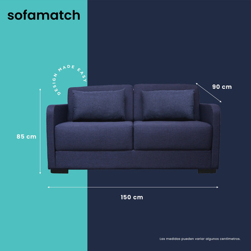 Futón Mediano Wem Sofamatch, Tela Quantum, Patas Natural