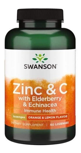 Zinc & Vitamina C Con Saúco Y Equinácea 60 Pastillas Swanson