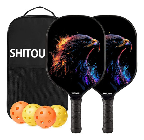 Paleta Pickleball Fibra Carbono Incluye 2 Raqueta 4