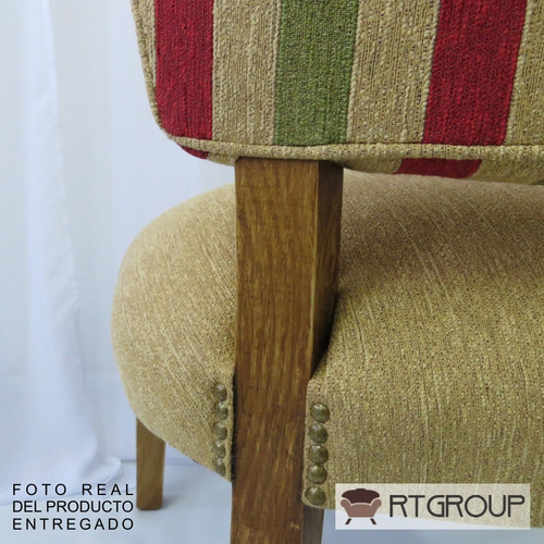 Imagen 7 de 10 de Silla Sillon Matero Poltrona Chenille Roble Tapizado Premium