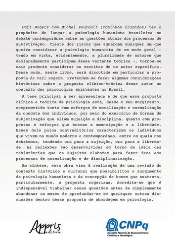 Carl Rogers Com Michel Foucault:: (caminhos Cruzados), De Ronny Francy Campos. Editorial Appris, Capa Mole, Edição 2.ª Edição Em Português