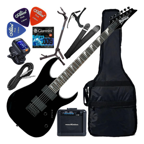 Kit Guitarra Ibanez Grg121 Dx Hh Black Flat Bkf Gx03