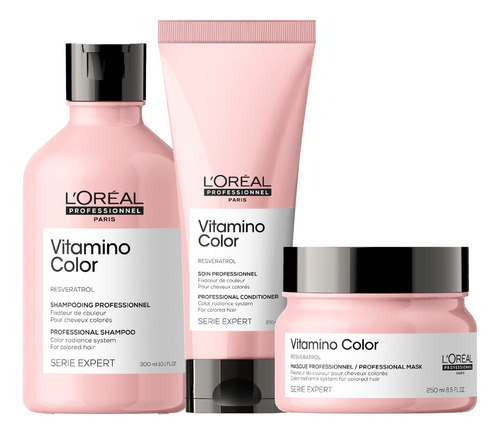 Kit Shampoo + Acondicionador + Máscara Vitamino Loréal Pro