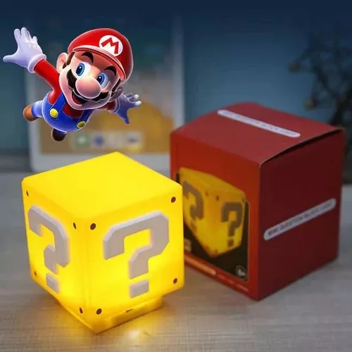 Lampara Led Mario Bros Color Amarillo Recargable Con Sonido 