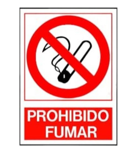 Cartel De Prohibido Fumar 297mm X 210mm - Queoferta.uy