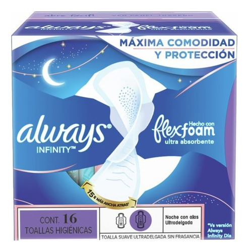 Always Toallas Higiénicas Infinity Flexfoam 16 Un